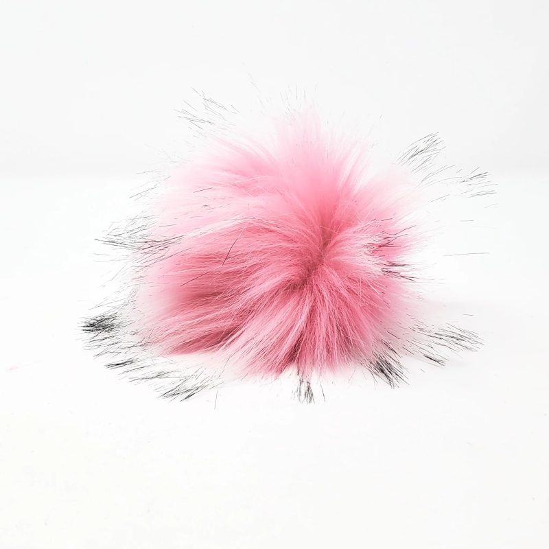 ballerina pink luxury faux fur pom pom