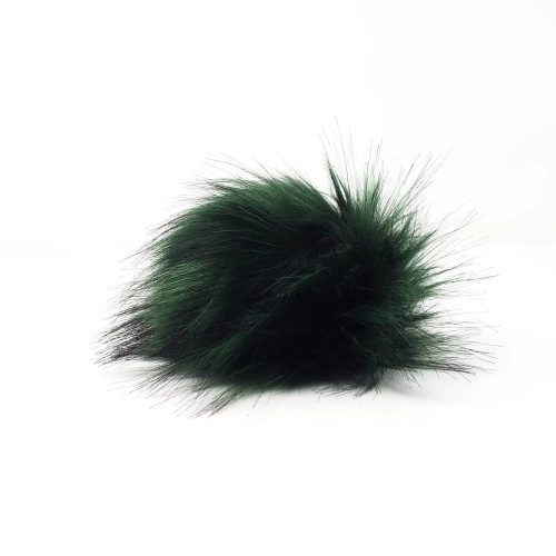 forest green faux fur pom poms