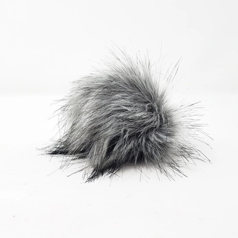 granite faux fur pom poms