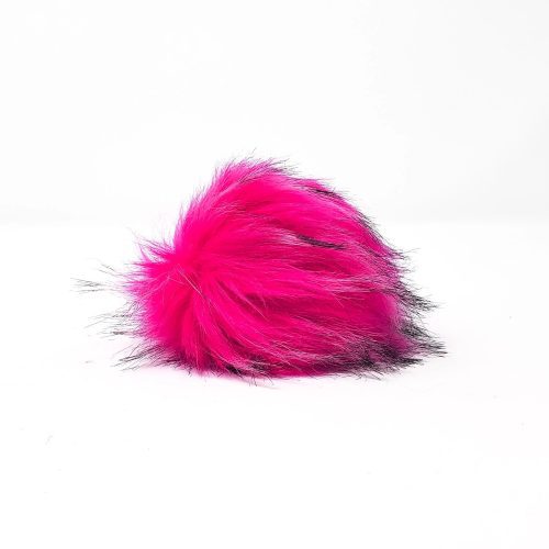 hot pink faux fur pom poms