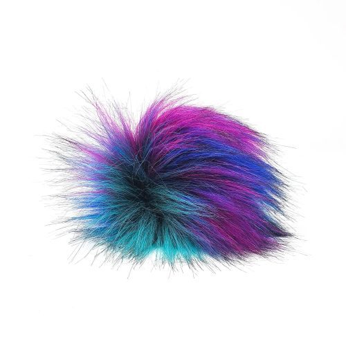 monster rainbow luxury faux fur pom pom