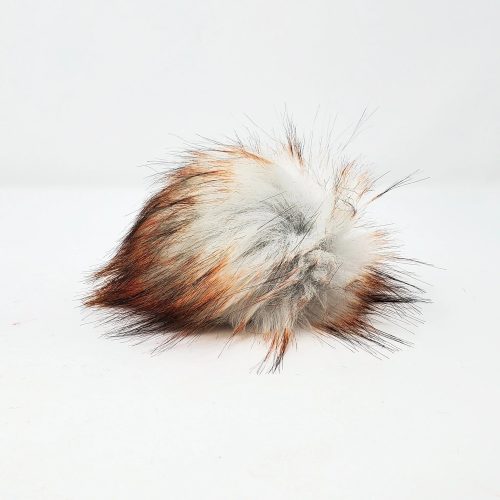 red fox faux fur pom poms